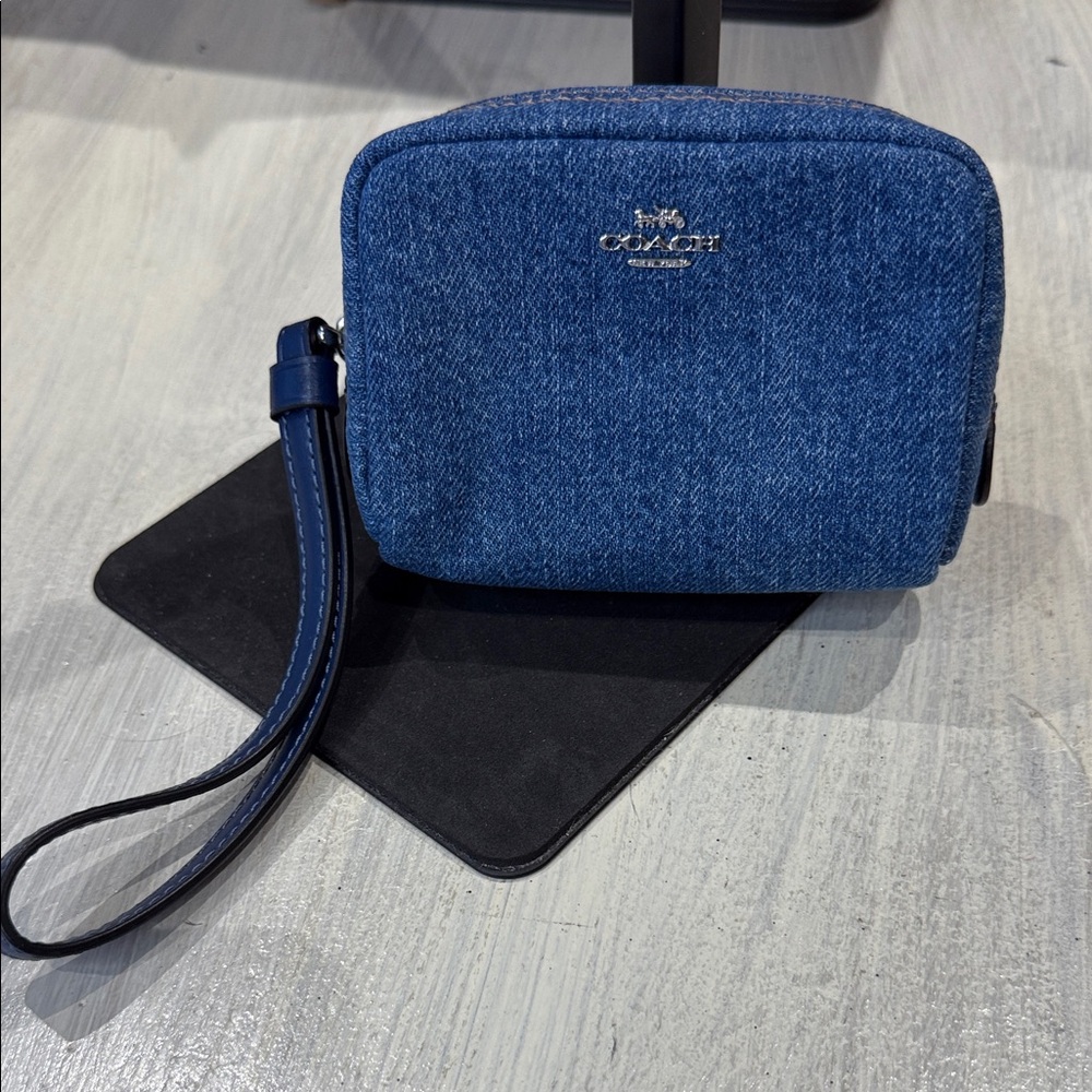 Coach Denim Blue Wristlet
